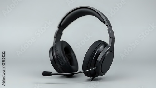 Gaming Headset on Grey Background