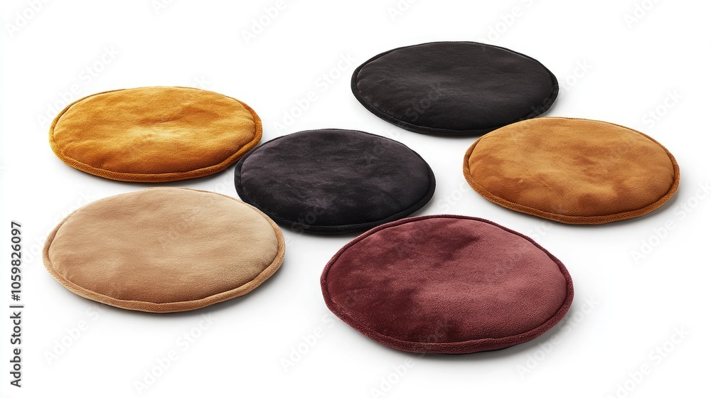 Naklejka premium Cozy Round Cushions in Various Colors