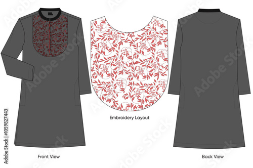Men's premium embroidered kurta design