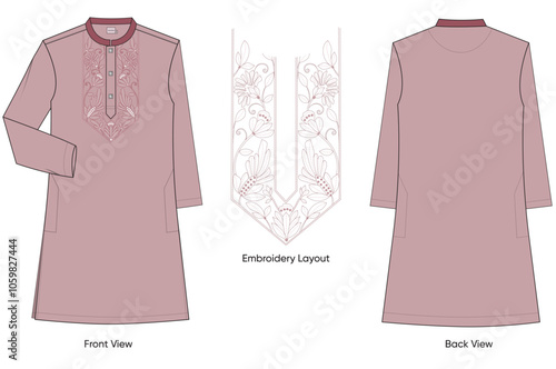 Men's premium Luxury embroidered kurta design