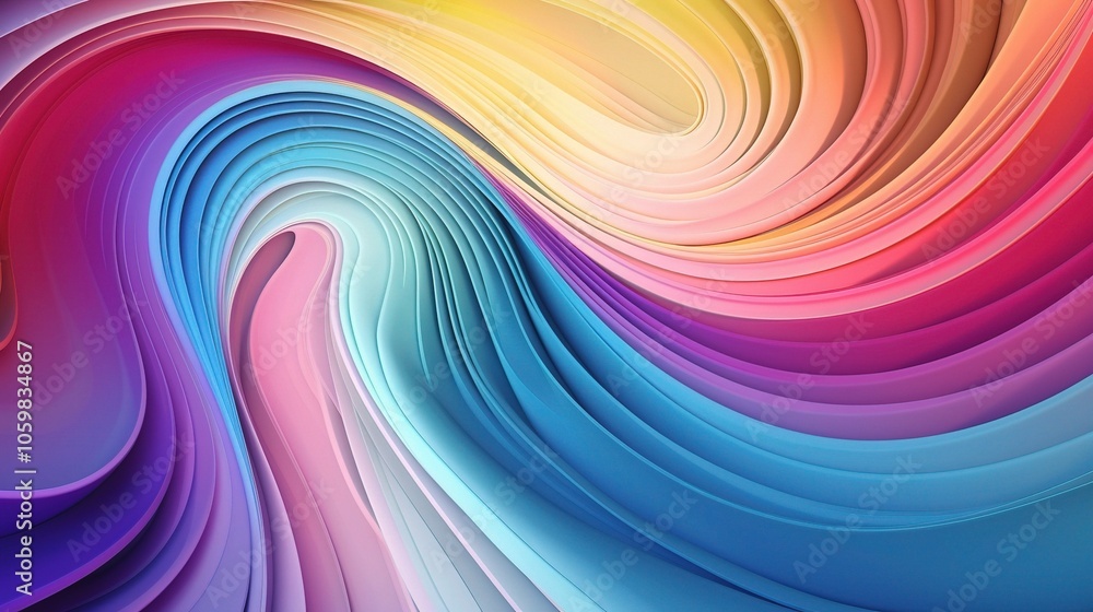 Obraz premium Colorful 3D Wave Pattern Background Design