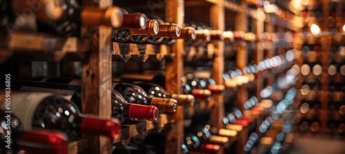 Vintage Wine Collection in Wine Cellar photo