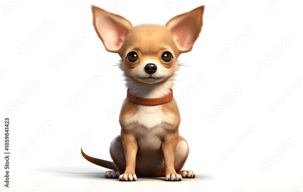 Obraz premium Cute shorthaired Chihuahua on a white background. It is a small breed of dog.