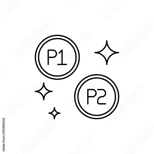 Icon Player 1 and player 2, in the esports competition