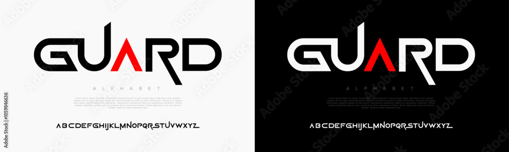 Guard creative modern geometric urban alphabet font. Digital abstract ...
