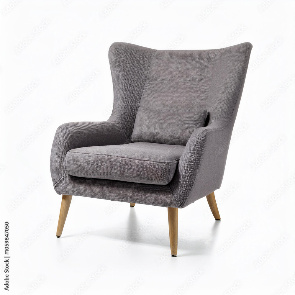 Scandinavian Modern armchair isolated on white background Scandinavian Modern armchair isolated on white background