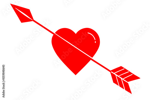 Valentine Arrow | isolated vector illustration on white background