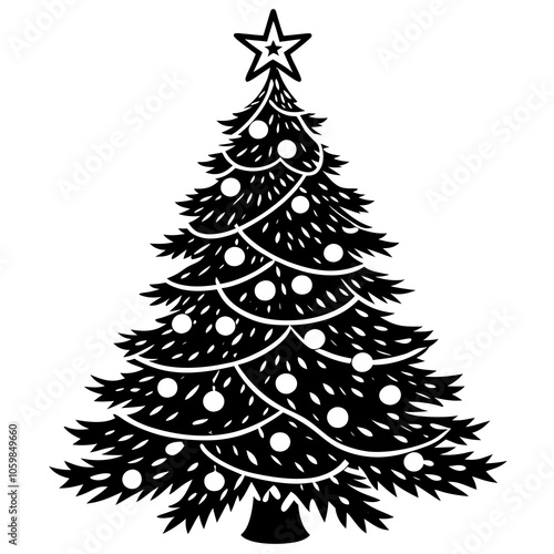 Christmas tree vector design with white background. 