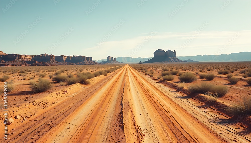 Obraz premium Capturing the Spirit of Adventure in Arizona's Hot, Dusty Roads
