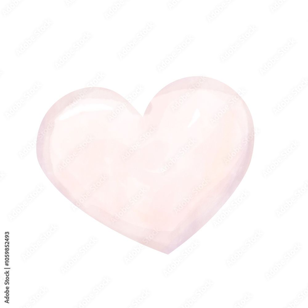 Fototapeta premium Pink heart for valentine's day, mother's day, friends, girlfriends. Concept of love, relationship, art, painting. Watercolor and marker illustration. Hand drawn art. 