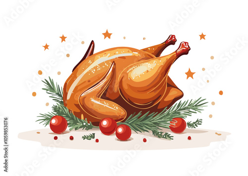 七面鳥の丸焼き　クリスマスディナーのごちそう