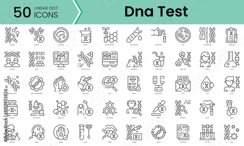 Set of dna test icons. Line art style icons bundle. vector illustration