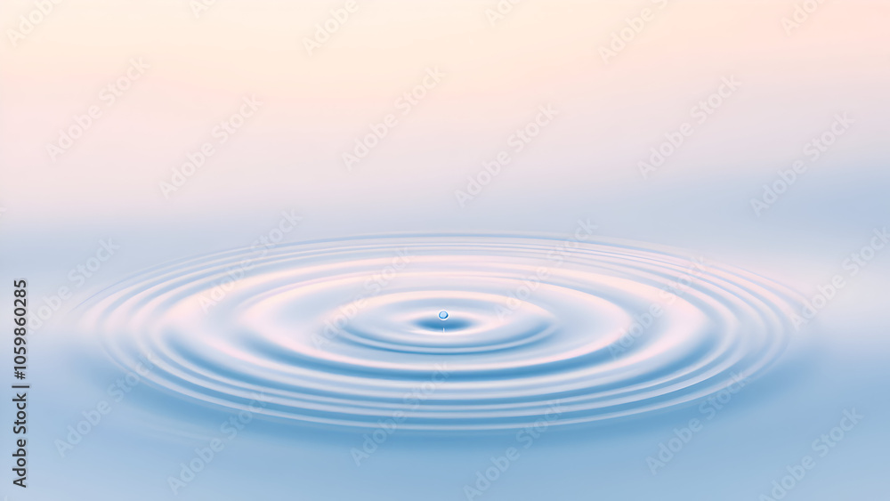 Serene Water Ripple with Soft Pastel Background - Minimalist Tranquility Serene Water Ripple with Soft Pastel Background - Minimalist Tranquility