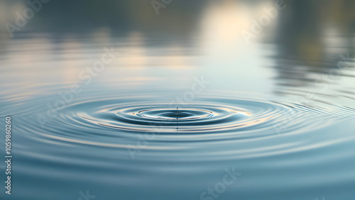 Wallpaper Mural Serene Water Ripple with Soft Pastel Background - Minimalist Tranquility Torontodigital.ca