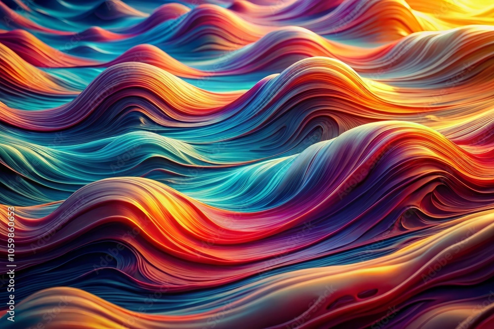 Obraz premium a colorful wave is shown with a colorful background