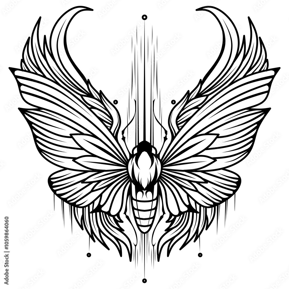 Obraz premium Hand drawn of buterfly tattoo