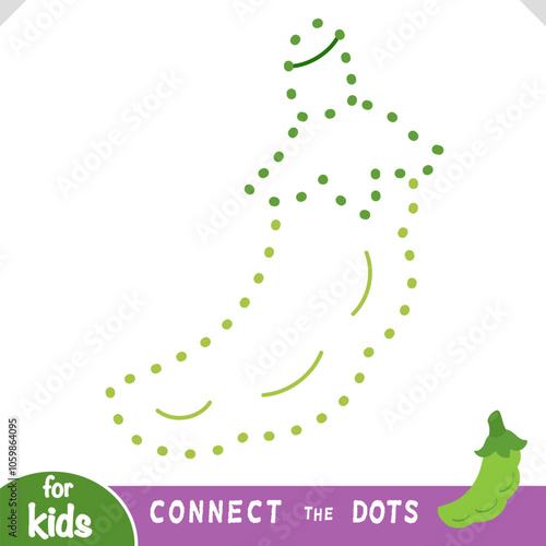 Connect the color dots, education game for kids, Peas