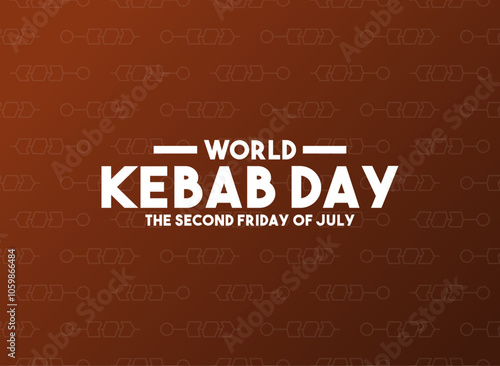 World Kebab Day. The second friday of july. Seamless pattern. Gradient background.