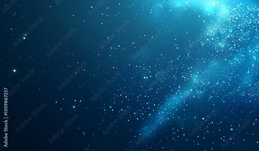 Obraz premium Abstract Blue Background With White Glittering Particles