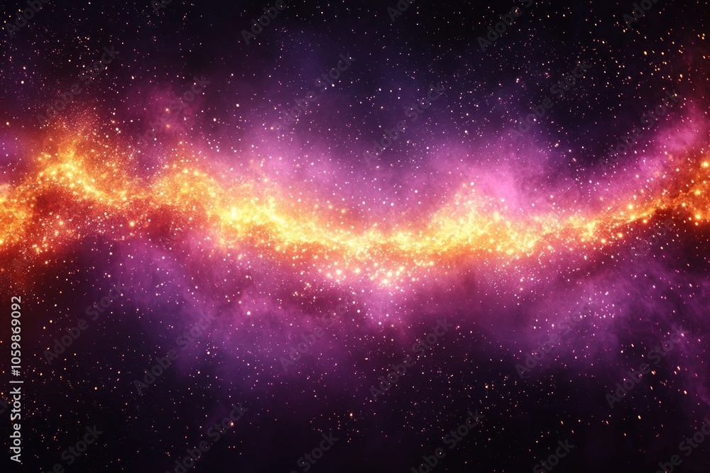 Fototapeta premium A Galaxy with a Stream of Stars and Nebulas