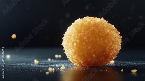 Delight in a freshly made arancino from mount etna a crispy culinary experience in sicily photo