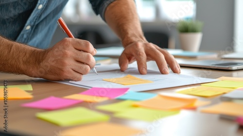 Project manager overseeing team deliverables with focused collaboration and planning