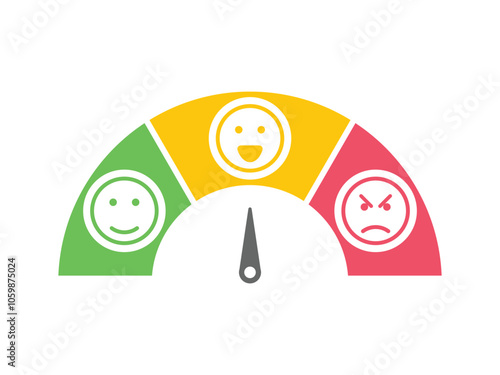 meter gauge indicator emoticons with different emotions design vector on transparent background