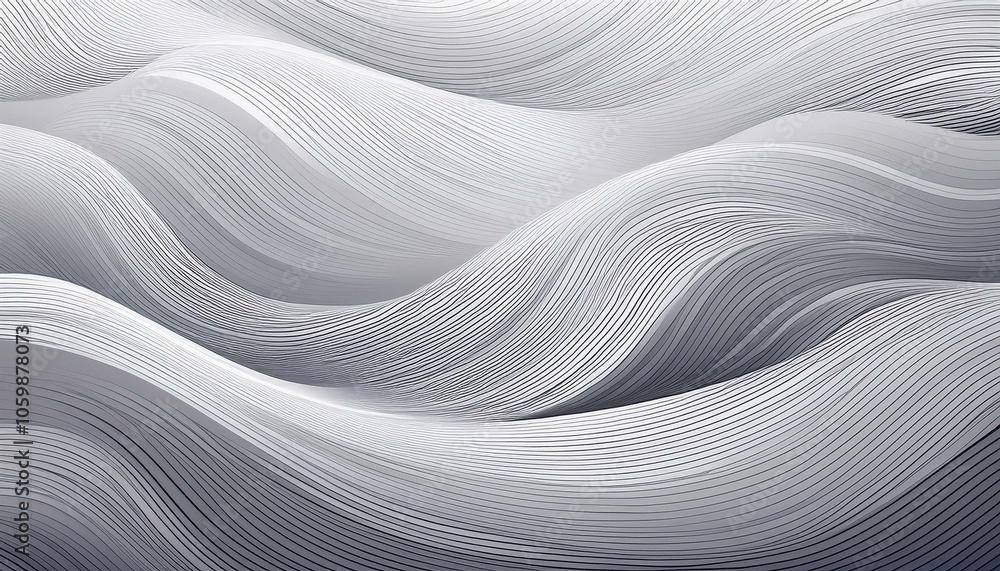Abstract white and grey wavy lines create a dynamic and modern background. Abstract white and grey wavy lines create a dynamic and modern background.