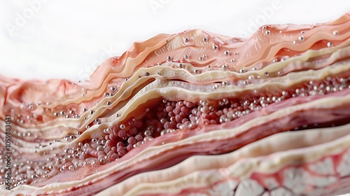 Detailed 3D rendering of a nephron structure, showcasing its intricate components including the glomerulus, tubules, and loop of Henle, essential for kidney function.