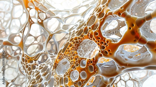 Detailed 3D rendering of a nephron structure, showcasing its intricate components including the glomerulus, tubules, and loop of Henle, essential for kidney function.