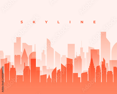 high rise urban skyline downtown building silhouette