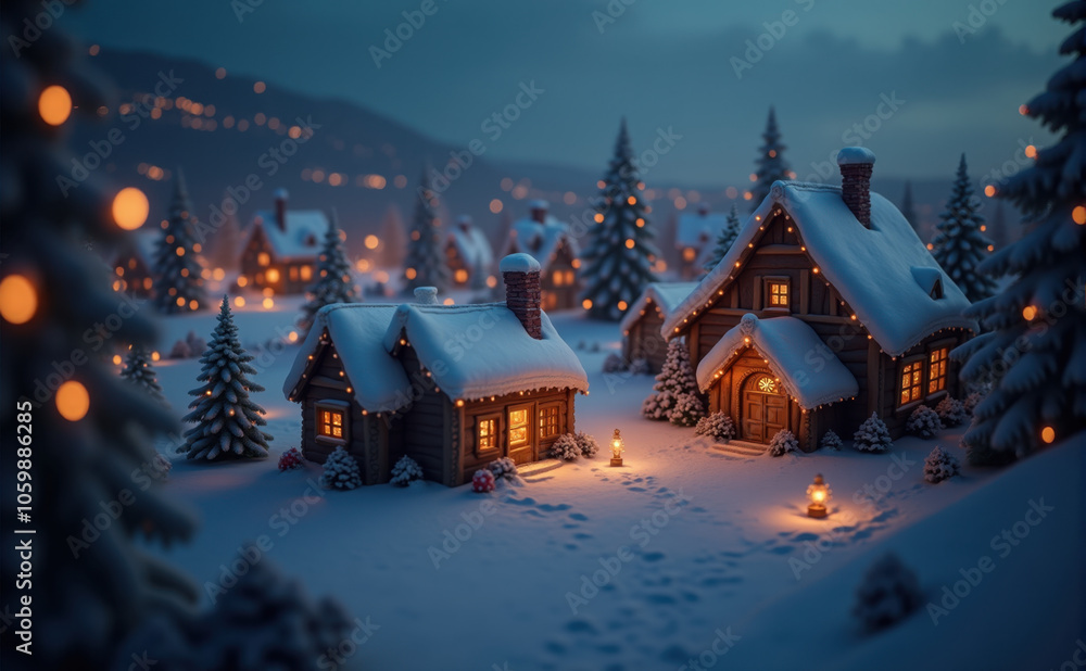 Fototapeta premium snowy christmas scene