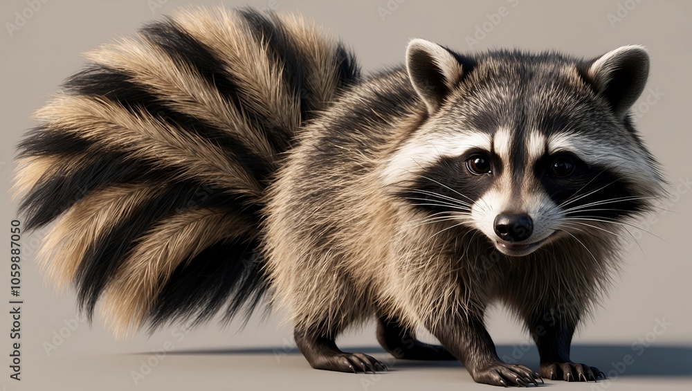 Obraz premium A charming raccoon in Realism style. Created with generative AI technology