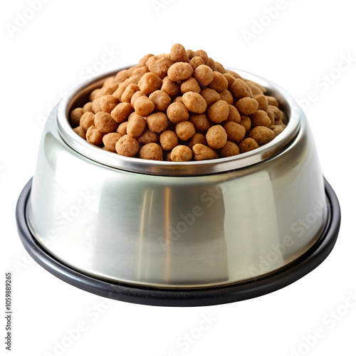 Stainless Steel Pet Food bowl isolated on transparent or white background