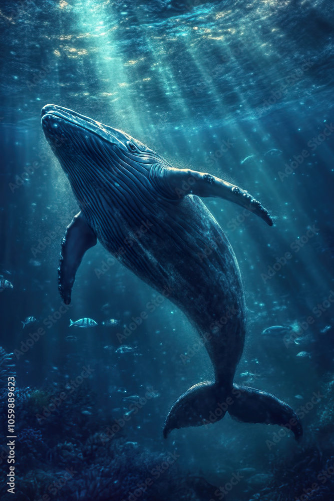 Obraz premium Whale in the water,