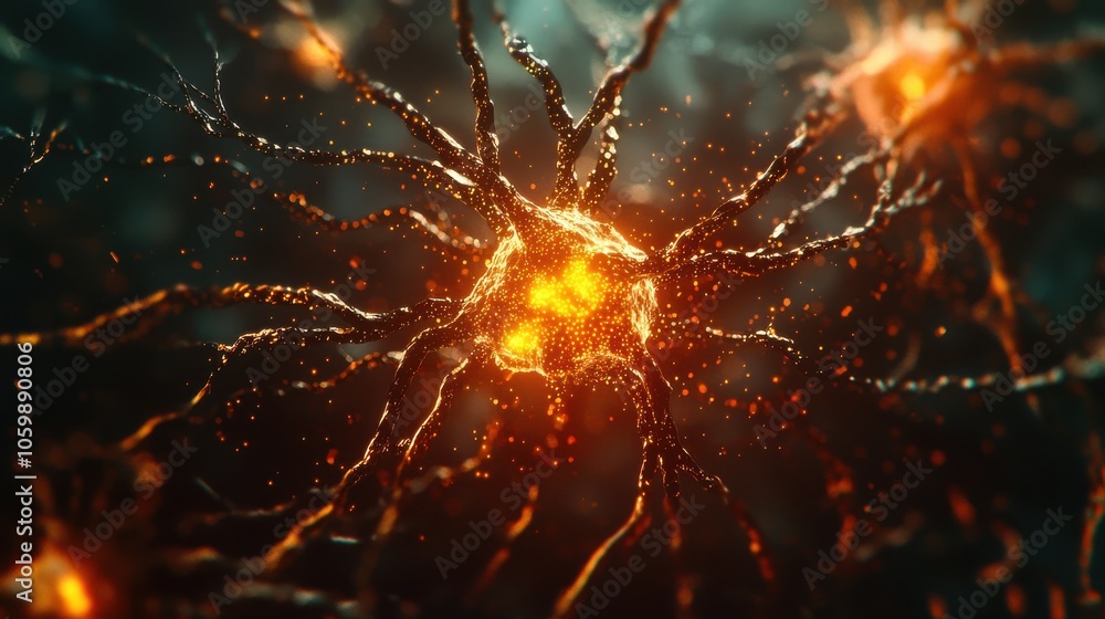 Fototapeta premium Synaptic Transmission in Neural Network