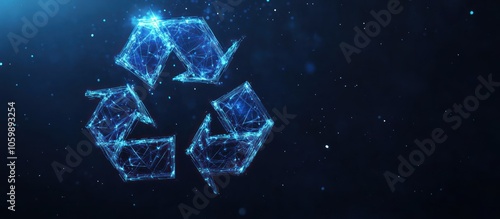 two arrows go around on a dark blue background.