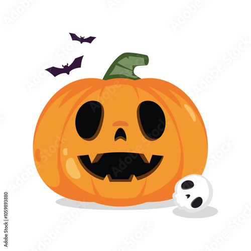 Scary Halloween Pumpkins Faces cartoon cute