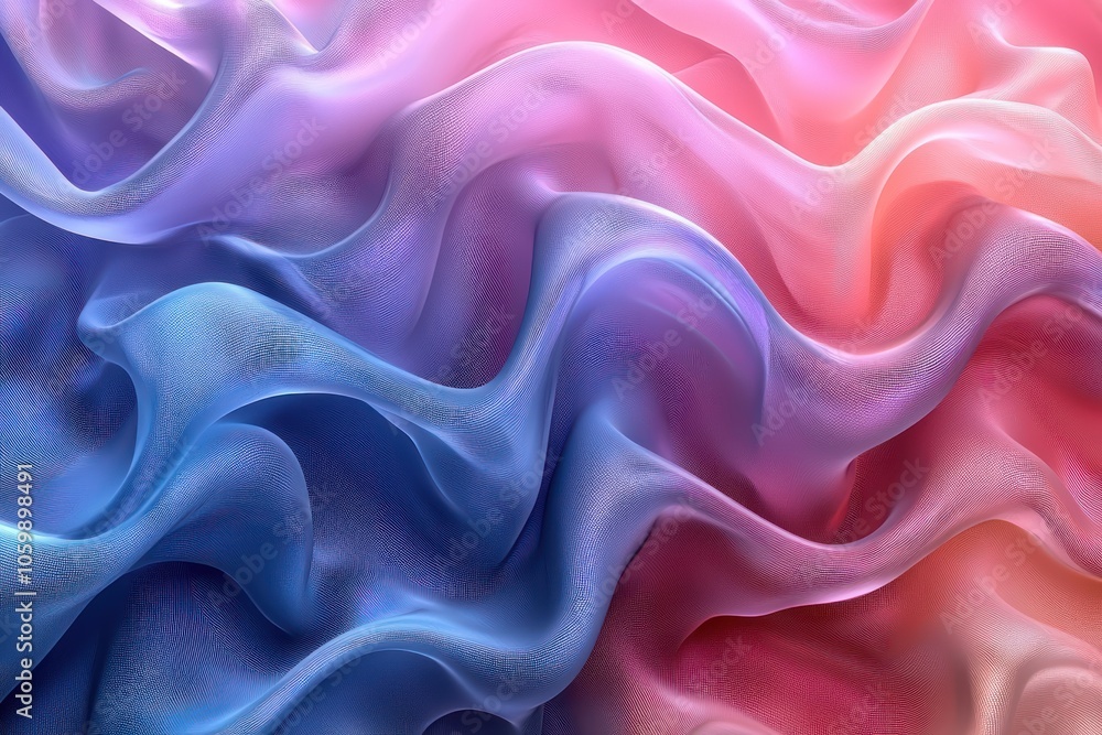 Obraz premium Abstract Wavy Pattern with Gradient Colors and Grid Texture