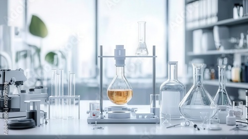 Experimental setup for catalyzed organic reaction, chemical innovation, lab tools in use