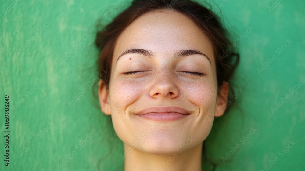 A tranquil smile suggesting contentment and harmony. A tranquil smile suggesting contentment and harmony.
