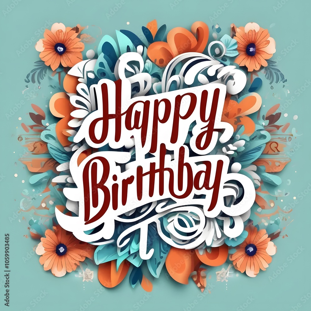 Obraz premium Happy Birthday Lettering