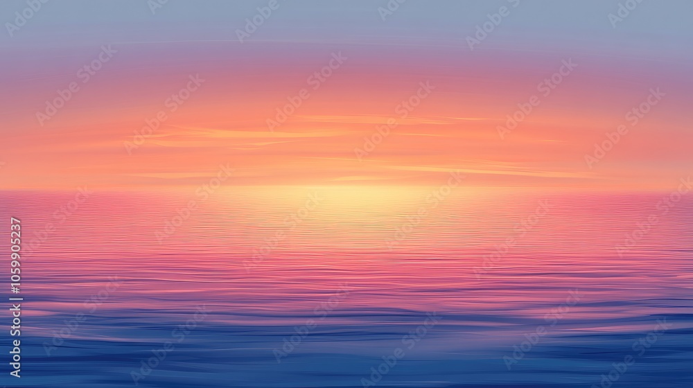 Obraz premium Serene Sunset Over Calm Ocean Waters