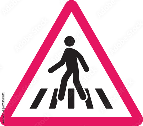 Pedestrian crossing sign cautionary vector image road crossing sign vector