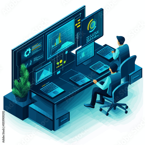 Virtual Meeting Isometric Illustration