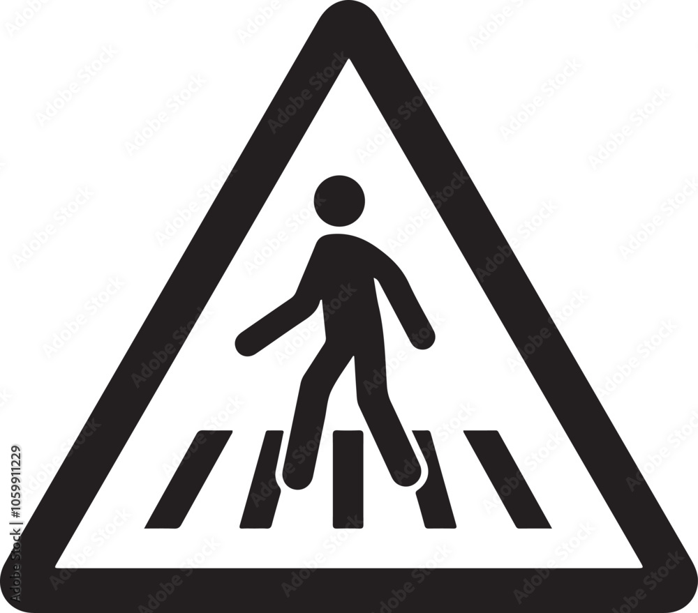 Pedestrian crossing sign cautionary vector image road crossing sign vector Pedestrian crossing sign cautionary vector image road crossing sign vector