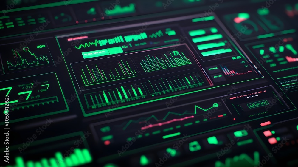 Fototapeta premium Green Digital Interface