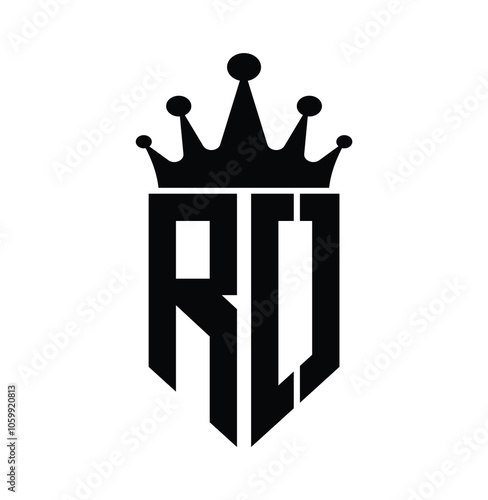 RO Polygon logo with crown icon logo design vector template	
