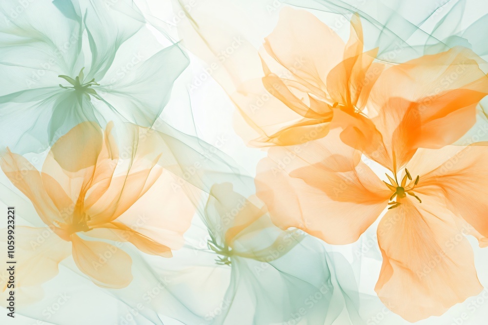 Obraz premium Delicate Floral Design with Soft Flowing Lines