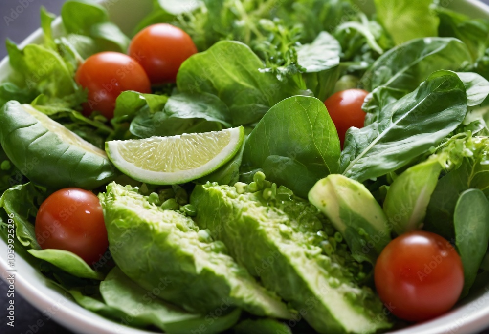 Green Goodness: A Leafy Salad Packed with Nutrients. Ai generated image Green Goodness: A Leafy Salad Packed with Nutrients. Ai generated image